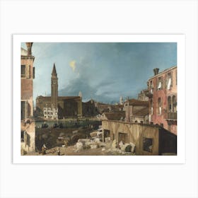 The Stonemasons Yard, Canaletto Art Print