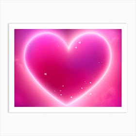 A Glowing Pink Heart Vibrant Horizontal Composition 22 Art Print