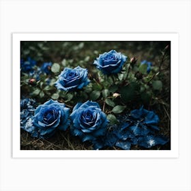 Blue Roses 1 Art Print