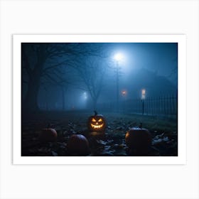 Haunting Halloween Greetings On A Misty Night (16) Art Print