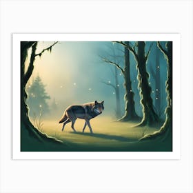 Wolf In The Forest 3 Art Print