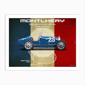 Montlhery Bugatti 35T Landscape Art Print