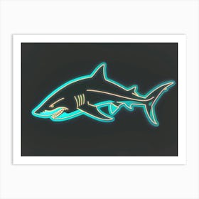 Neon White Tip Reef Shark 7 Art Print