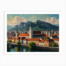 Ljubljana City 3  Art Print