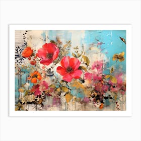 Vintage Bright Flowers 20 Art Print