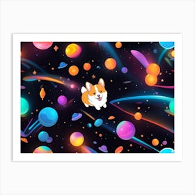 Corgi In Space 15 Art Print