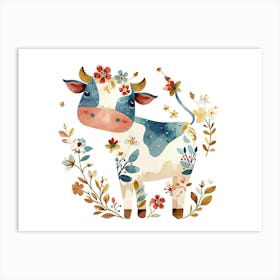 Little Floral Cow 2 Art Print