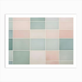 Seamless Tileable Pastel Colored Square Pattern Art Print