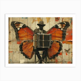 The Rebuff: Ornate Illusion in Contemporary Collage. Butterfly Accordion 1 Art Print