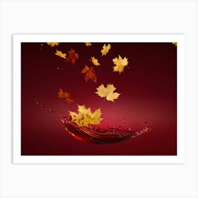 Autumnal Gradient Splash Transitioning From Warm Russet To Deep Burgundy Celebrating Thanksgiving (1) Art Print