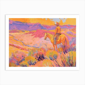 Cowboy Painting Wyoming 3 Art Print