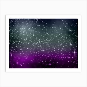 Grey Violet Shining Star Background Art Print