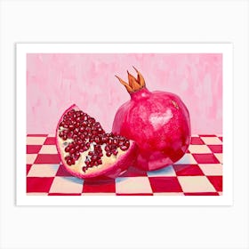 Pomegranate Pink Checkerboard 3 Art Print