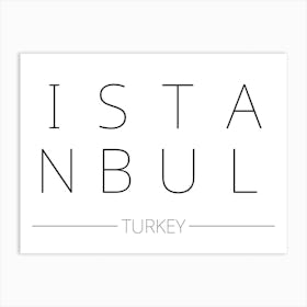 Istanbul Turkey Typography City Country Word Art Print