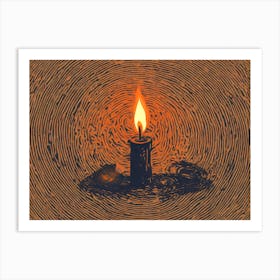 Candle In A Circle vector Art Print