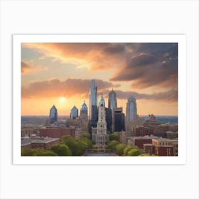 Sunset In Philadelphia 1 Art Print