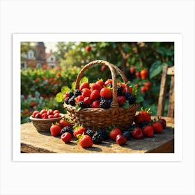 Basket Of Berries Art Print