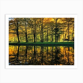 Serene Autumn Reflections 21 Art Print