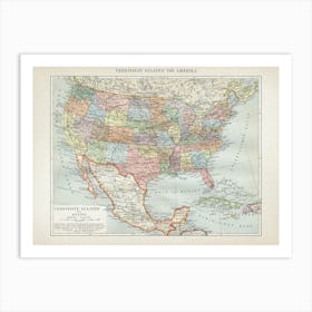 Vintage Brockhaus 8 Amerika Art Print