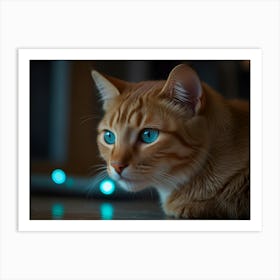 Cat With Blue Eyes Art Print