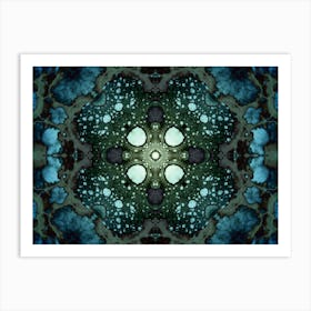 Alcohol Ink Emerald, Blue And Indigo Art Print