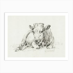 Lying Cow After Adriaen Van De Velde, Jean Bernard Art Print