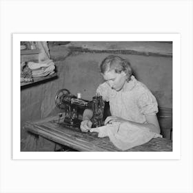 Mrs, Whinery Makes All Her Family S Clothing, Pie Town, New Mexico By Russell Lee Art Print