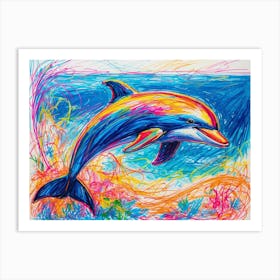 Sea And Dolphin Art Print