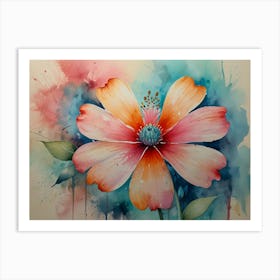 Watercolor Flower Painting Affiche