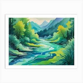 Landscape Painting 4 Art Print