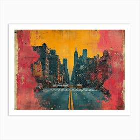 Urban Rhapsody: Collage Narratives of New York Life. New York City 7 Art Print