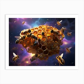 Bees In Space Paintings Art Print 1 Art Print