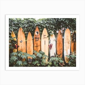 Surfboard Fence Art Print