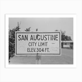 Sign, San Augustine, Texas By Russell Lee Art Print