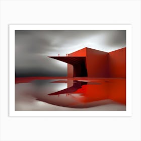 Red Building Art Print