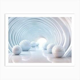 White Spheres In A Tunnel Art Print