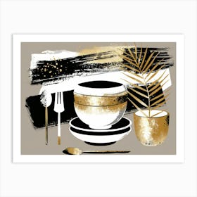 Gold And Black 91 Art Print