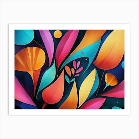 Colorful Art Image Depicting Different Colorful Shapes 4 Art Print