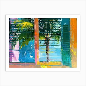 Miami Beach From The Window View Painting 3 Art Print