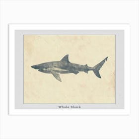Whale Shark Grey Silhouette 1 Poster Art Print