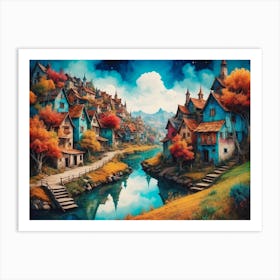 Fairytale Village 3 Art Print