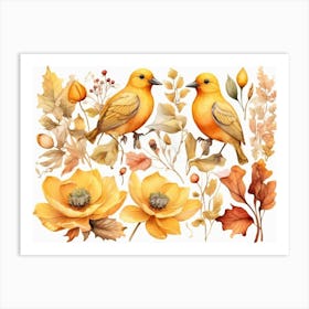 Autumn Birds Art Print