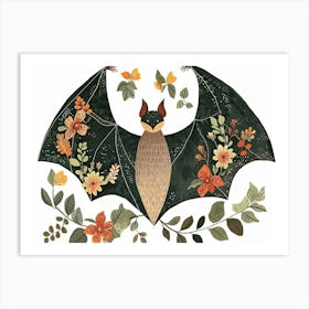 Little Floral Bat 3 Art Print