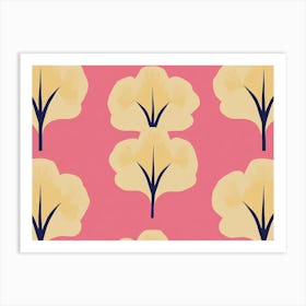 Hibiscus on Pink Art Print