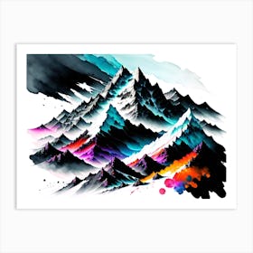 Abstract Mountain Painting 2 Art Print