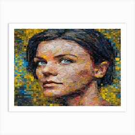 Ukrainian women against the war. Mosaic art. 5 Art Print