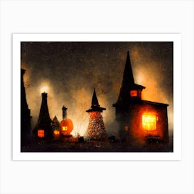Spooky Village Art Print