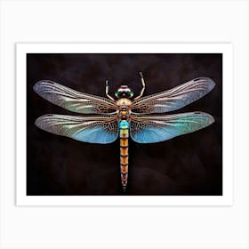 Dragonfly Blue Eyed Darner Aeshna Illustration Minimal 4 Art Print