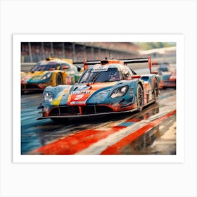 Race Cars On The Track Art Print