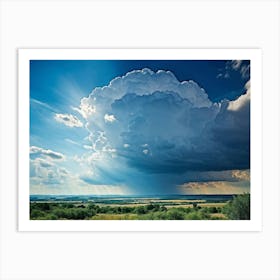 A Landscape Composition During Spring Transformation Into Summer Cumulus Clouds Dominating The High (6) Art Print